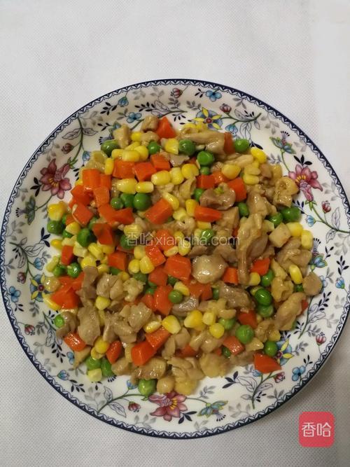 彩色豆炒鸡肉丁