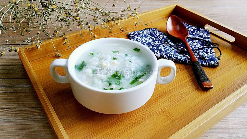 鸡肉青菜粥